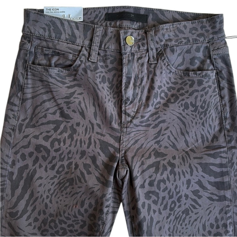 NWT Joe's Jeans Icon Mid Rise Skinny Ankle Grey Black Animal Print 27 MSRP $188 - Picture 2 of 8